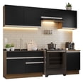 thumbnail image 1 of Cocina Integral Glamy Madesa 260cm - Marrón/Negro, 1 of 5