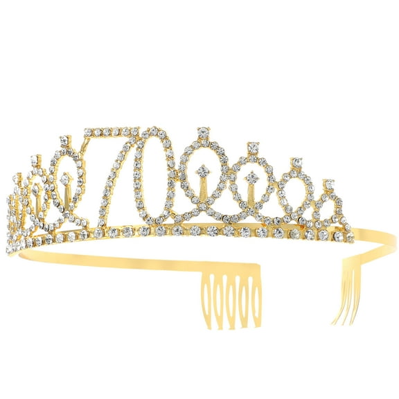 Hemoton  Crown Headband 70th Birthday Party Favors Child Women's Golden