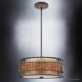thumbnail image 4 of Urban Ambiance Luxury Art Deco Chandelier, Small Size: 6.5"H x 16"W, with Moroccan Style Elements, Copper Revival Finish and Oyster Mica Inner Shade, Mosaic Tile Outer Shade, UQL2431, 4 of 7