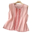 thumbnail image 6 of QUNYINEY Linen Tank Tops for Women Summer Vintage Tops Flowy Sleeveless Crew Neck Loose Fit Embroidered Women Shirts, 6 of 9