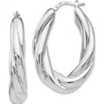 thumbnail image 1 of Sterling Silver Polished Hoop Earrings (39x26), 1 of 5