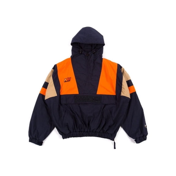 NAPAPIJRI Men's A-Huez Jacket, Navy/Orange, Small