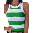 thumbnail image 1 of Innerwin Débardeurs Rayés pour Femmes T-Shirts de Sport Sans Manches Ajustés pour L'Été Vert G, 1 of 2