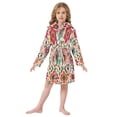 thumbnail image 6 of FORMRS Niños Bathrobe Unisex Hooded Robe Soft Plush Pajamas Sleepwear, Size 10-12T, Colorful Flowers, 6 of 7