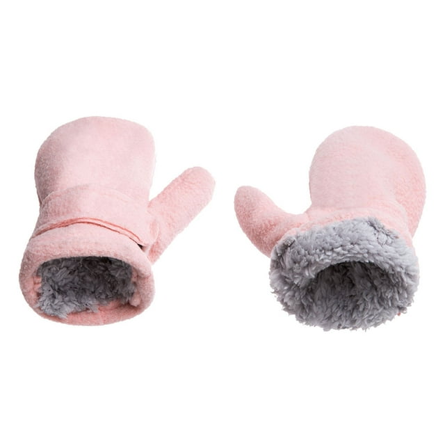 Billuyoard 1 par de manoplas para niños, funda para los dedos de invierno, cubiertas para los dedos forradas, cómoda manopla para niños, manopla para Suministros térmicos Rosa Billuyoard HA060203-06B