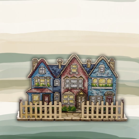 Wooden Cross-Stitch Kit City Walk FLW-067