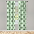 thumbnail image 3 of Ambesonne Irish Curtains, 4 Leaf Shamrock Dots, Pair of 28"x84", White Green, 3 of 5