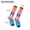 thumbnail image 2 of Goofa Beach with Palm Trees Pattern Adult Stockings, Color-Block Knee High Socks, Comfortable and Breathable, Soft and Stretchable, Sports, and Decoration, 2 of 6