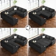 thumbnail image 5 of Belffin D103.9"xW81.1"xH36.4" Chenille Modular Sofa Sectional Sofa With Pull Out Bed, Armrests With Cup Holder Removable Cover Modular Sectional Sleeper Sofa With Storage For Living Room,Dark Grey, 5 of 10
