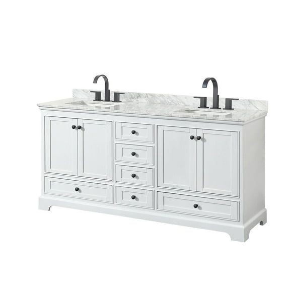 Wyndham Collection WCS202072DWBCMUNSMXX Deborah 72" Free Standing Double Vanity Set -