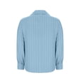 thumbnail image 5 of Womens Button Down Shirts Cotton Striped Dress Shirt Long Sleeve Collared Office Work Pinstripes Blouses Tops, 5 of 6