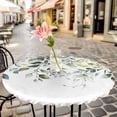 thumbnail image 3 of Sage Green Eucalyptus Leaves Elastic Fitted Round Table Cover Plant Waterproof Outdoor Tablecloth for Holiday Party, Picnic, Patio & Dining Fits Tables Up to 36"-44", 3 of 8