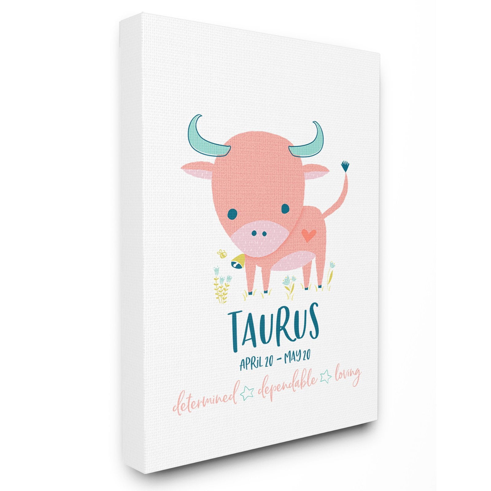 The Kids Room by Stupell Fun Modern Zodiac Taurus Bull Stretched Canvas Wall Art, 16 x 1.5 x 20