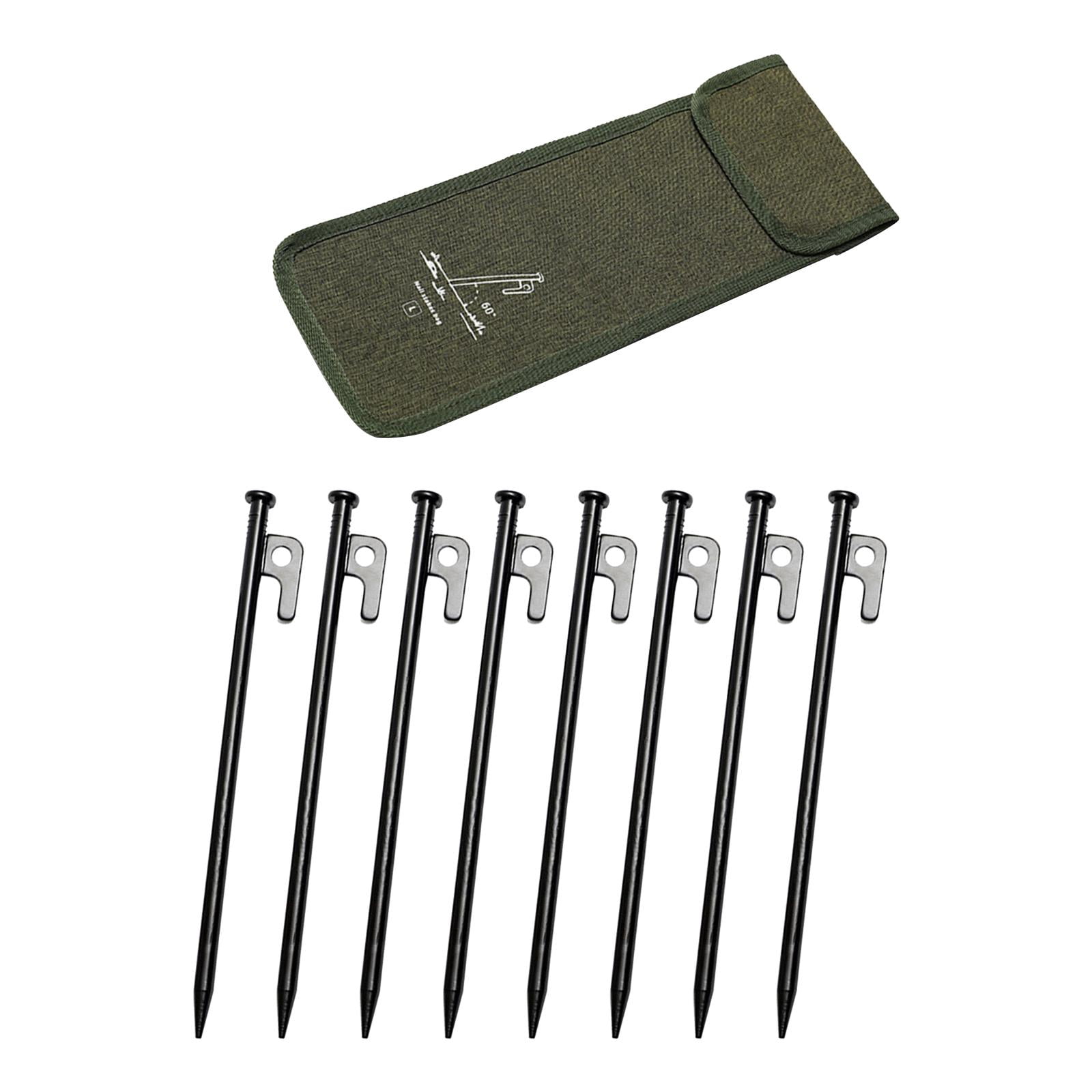 Colaxi 8Pcs Tent Stakes Ground Pegs Lightweight Heavy Duty Steel Tent Pegs Metal Stakes for Ground for Desert Picnic Outdoor Shelter Length 25cm