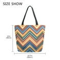 thumbnail image 5 of FORMRS Womens Canvas Tote Bag with Zipper Inner Pocket Shoulder Handbag, Orange Geometric, 5 of 7