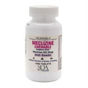MECLIZINE 25MG 1000CT CHEWABLE TABLETS by SDA LABS