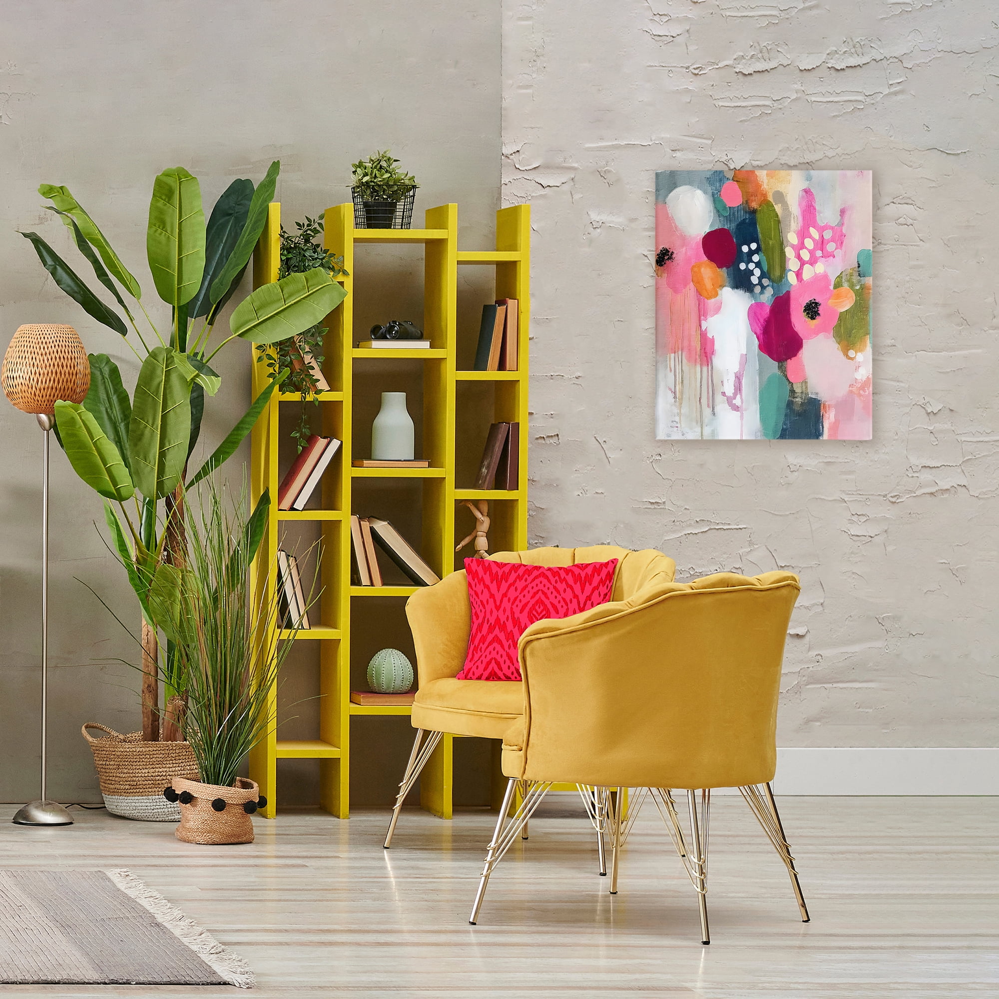 Stupell Industries Paint Drip Blooms Cascade Canvas Wall Art, design by Riley B