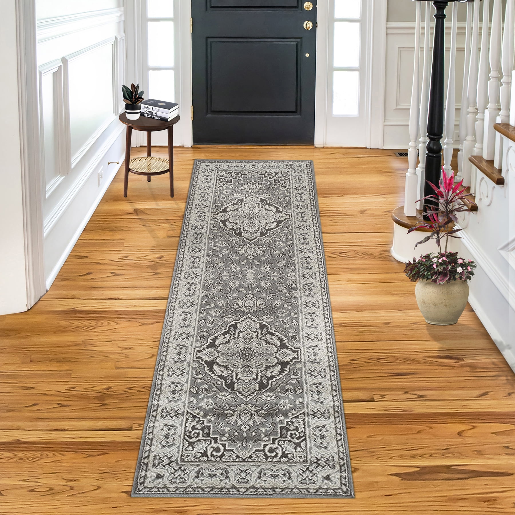 Superior Glendale Oriental Medallion Indoor Runner Rug, 2'7"x10', Gray