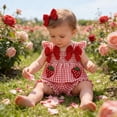 thumbnail image 4 of BOOMNY Toddler Baby Girls Outfit Set 2 Peice Clothes Set for Girl Sleeveless Strawberry Embroidery Tops Shorts Cozy Kids Dailywear, 4 of 9