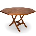 thumbnail image 1 of All Things Cedar 4-ft Teak Octagon Folding Table, 1 of 3