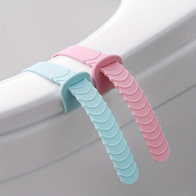 Empaquetado al azar con 2 piezas de manijas de asiento de inodoro de silicona for el hogar, diseño de manija innovador for evitar manos sucias, conveniente e higiénico
