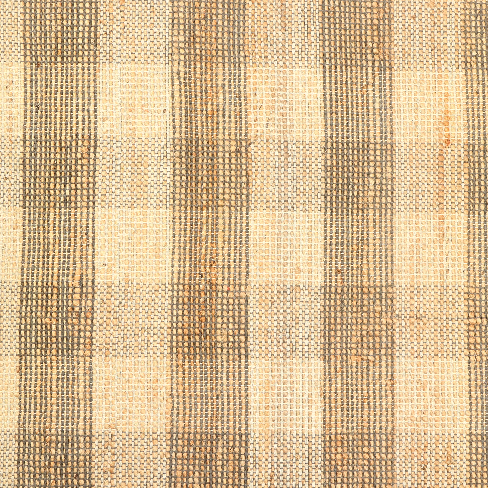 Expobazaar Artisan Hand Woven Jute & Cotton Grey Plaid Rug | 5X7 ft | Eco-Friendly | Modern Home Décor | Comfortable & Stylish