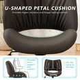 thumbnail image 3 of YOUNIKE Ergonomic Office Chair, Armless Home Chair, Swivel Desk Chair, Curved Back Vanity Chair with Leather Padded Seat, Height Adjustable, Brown, 3 of 8