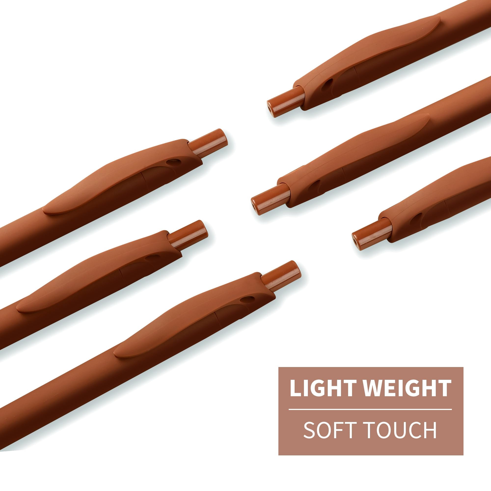100 Pack No Bleed Brown Click Pens  Wholesale Retractable Ballpoint Medium Point Smooth Ink 1.0mm Black