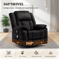 thumbnail image 6 of Korser Massage Swivel Rocker Recliner Chair with USB Ports Chenille for Living Room,Black, 6 of 8