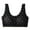 Black(New), variant on Front-Closure Bra for Women,Fashion Lace Pattern Wavy Edge Design Wire-Free Nude-Feel Seamless Underwear Comfort Bra