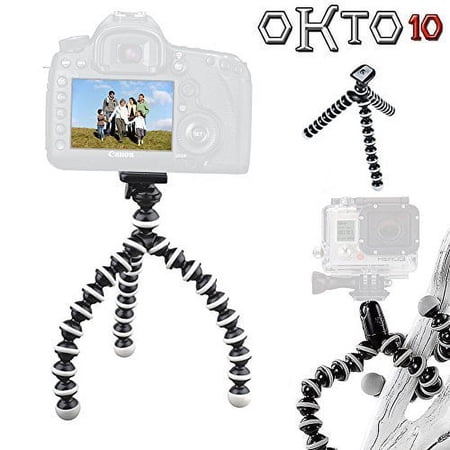 OKTO10 10 Flexible Bendable Octopus Tripod with Quick-Release Plate for Digital Camera