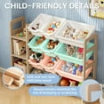 thumbnail image 5 of Toy Storage Organizer - Toy Organizers and Storage with Bookshelf, Toy Storage Shelf with 3 Shelves and 12 Storage Bins, Kids Bookshelf and Toy Storage for Kids Room, Playroom, Nursery, Multi color, 5 of 7