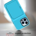 thumbnail image 2 of Allytech Case for iPhone 13 Pro 5G 6.1" Cover with Credit Card Holder ID Slot, Dual Layer Anti-Scratch Back Card Pockets Cover with HD Tempered Glass Screen Protector for iPhone 13 Pro 2021, Skyblue, 2 of 5