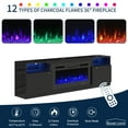 thumbnail image 5 of Boyel Living 70" Fireplace TV Stand, Modern Media Console Storage Cabinet w/ 36" Electric Fireplace, Fireplace TV Console for TVs up to 80", Black, 5 of 12