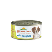 Angle View: (24 Pack) Almo Nature HQS Complete Chicken Dinner with Egg and Pineapple in tasty Gravy--Grain Free Wet Dog Food 5.5 oz. Cans