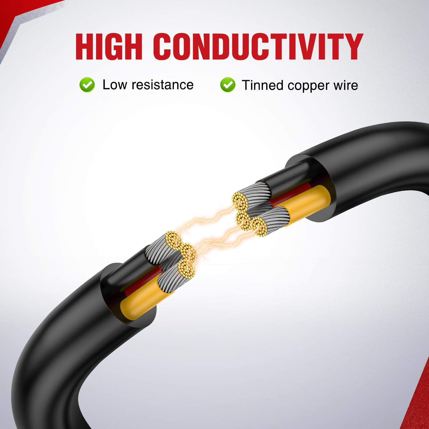 Nilight 30FT 14 Gauge 3 Conductor Electrical Wire Tinned Oxygen Free Copper Red Black Yellow 3 Wires Parallel 600V DC Flexible PVC Case Extension Cords for LED Strips Lamps Lighting