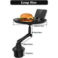 thumbnail image 3 of Car Cup Holder Tray Table, Universal Multifunction Car Tray for Eating, 360° Swivel Arm, Adjustable Car Food Eating Tray Table and Base with Phone Slot, Enjoy Your Food and Stay Organized (Long), 3 of 7