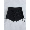 thumbnail image 3 of Women's V Cross High Waisted Swim Shorts Ruched Side Tie Boy Shorts Swimsuit Bottoms with Liner, 3 of 6