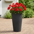 thumbnail image 4 of Algreen Crete 20" Self-Watering Planter, Tall, Black Resin, 2 Pack, 4 of 10