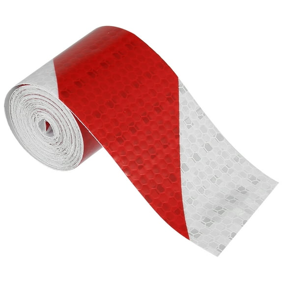1pcs White Red Reflective Safety Tape Adhesive Marking Signs for Trailer Cars Auto Trucks Trailer Outdoor