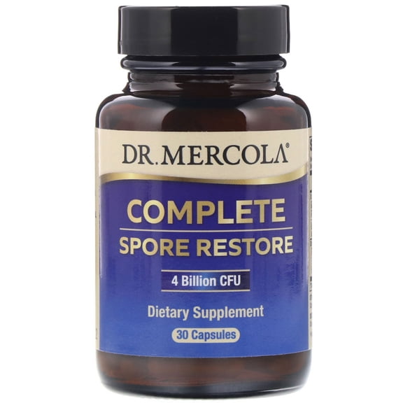 Dr. Mercola Complete Spore Restore, 30 Servings (30 Capsules), SBO Probiotic, 4 Billion CFU, Dietary Supplement, Supports Healthy Immune Function, Non-GMO