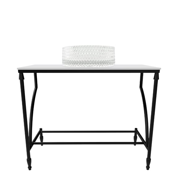 Luminous Stainless Steel Metal Vanity Set-Clear Glass Sink and Black Stand Base
