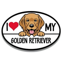 Magnet Me Up I Love My Golden Retriever Magnetic Car Decal, 4x6 inches Oval