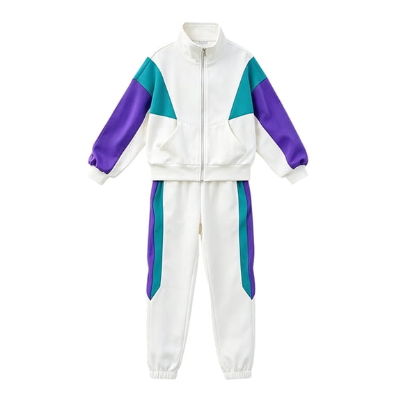 Boys Girls Sweatsuit 2 Piece Outfit Tracksuit Kids Zip up Sweatshirt Jacket and Sweatpants Set Kids Teen Fall Trendy Clothes