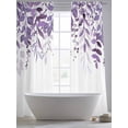 thumbnail image 5 of Purple Leaves Sheer Curtains 96 Inch Length 2 Panels for Living Room, Summer Botanical Voile Kitchen Curtain Set, Luxury Privacy Drapes Window Treatment for Bedroom, 5 of 7