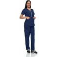 thumbnail image 4 of Lightweight Stretch Scrub Set with Zipper Top Elastic Waist Pants with 6 Pockets, 4 of 4