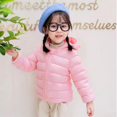 Cozomiz Boys Girls' Winter Coat Light Puffer Down Jacket Hooded Warm Down Coat Outwear Water-Resistant Packable Puffer Jacket Coat 2-3 Years Black