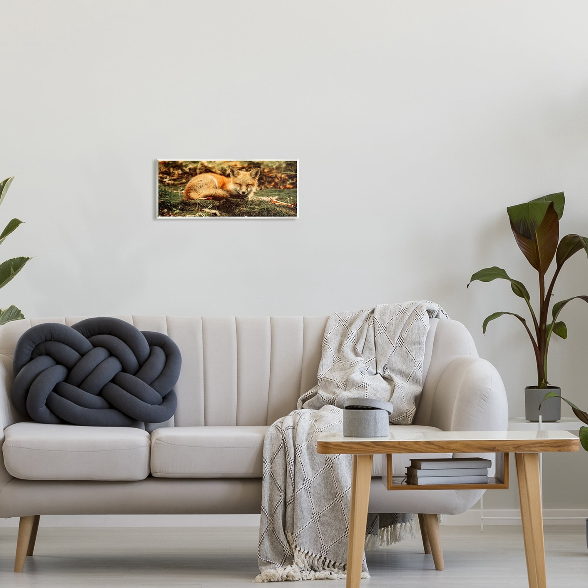 Stupell Industries Sleeping Fox Kit Peaceful Forest Floor Lush Nature Photograph Unframed Art Print Wall Art, Design by Carrie Ann Grippo-Pike