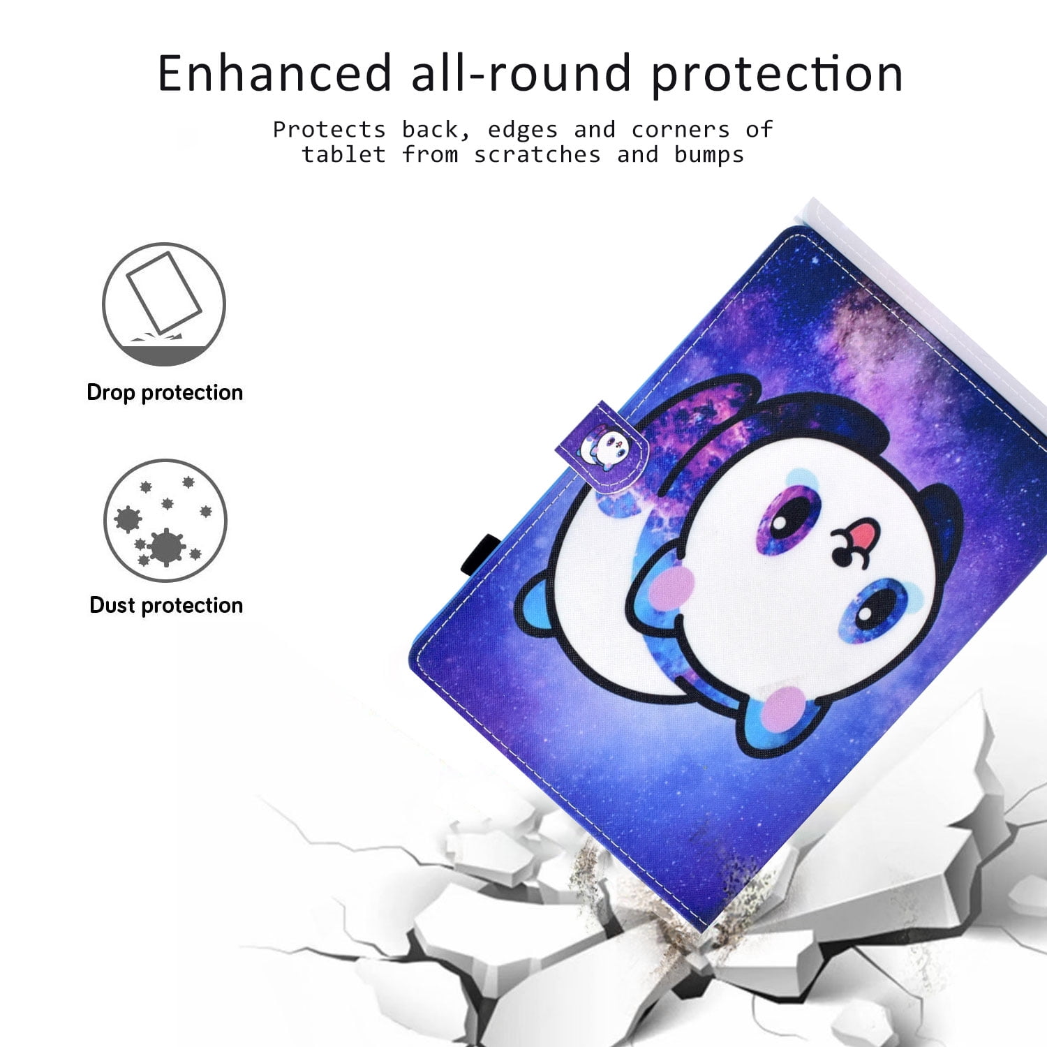 Allytech iPad Air 3 Case 10.5 Inch 2019 iPad Pro 10.5 Case 2017, Slim Folio Kickstand Shell with Pencil Holder Card Pocket Auto Sleep/Wake Cover for Apple iPad 10.5 inch Air 3/iPad Pro 10.5,Panda