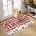 thumbnail image 4 of Merry Christmas Washable Area Rug 2 x 3 ft Winter Baubles Snowflakes Red Buffalo Plaid Backdrop Soft Non‑Slip Rugs Stain Repellent Indoor Mats for Front Door, Narrow Hallway, Kitchen Doorway, Bedside, 4 of 9